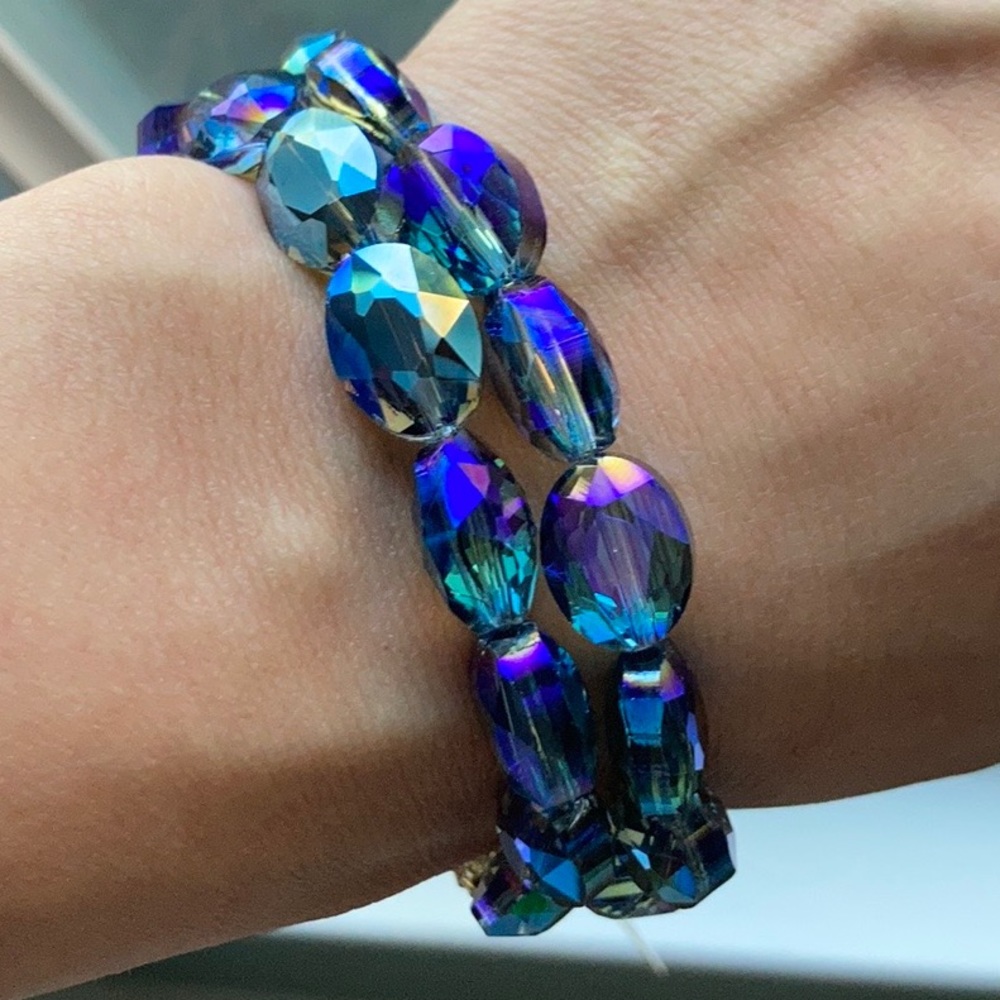 NEW 2 F21 Shimmery Blue/Purple Gem Bracelets